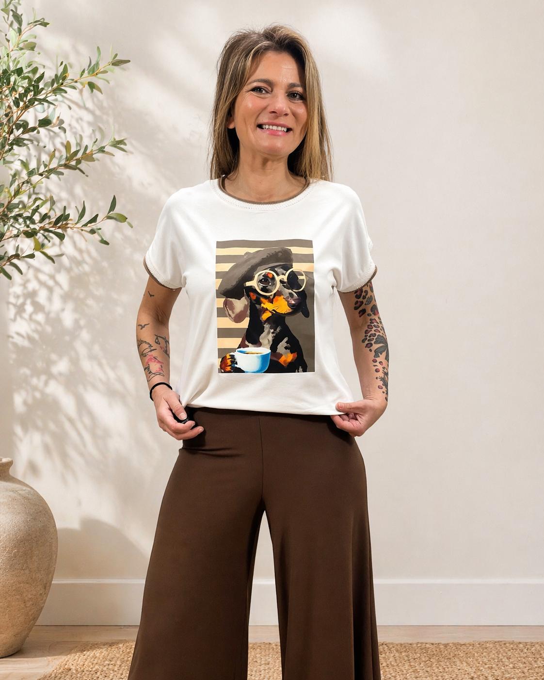Camiseta perrito rayas horizontales