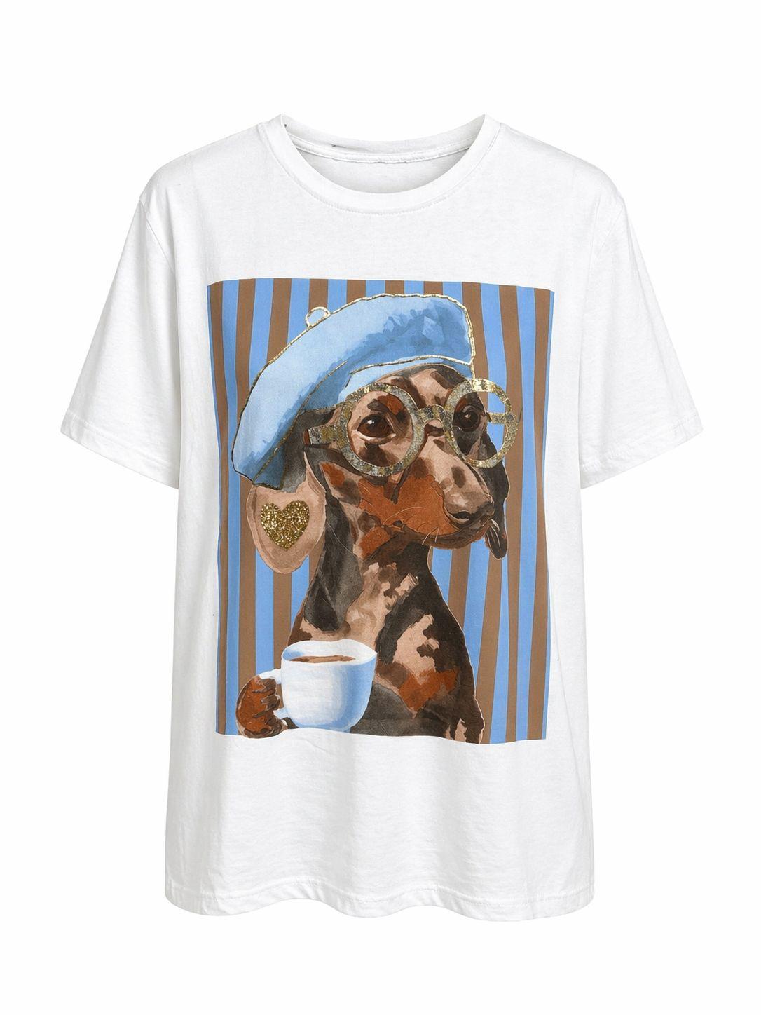 Camiseta perrito rayas verticales