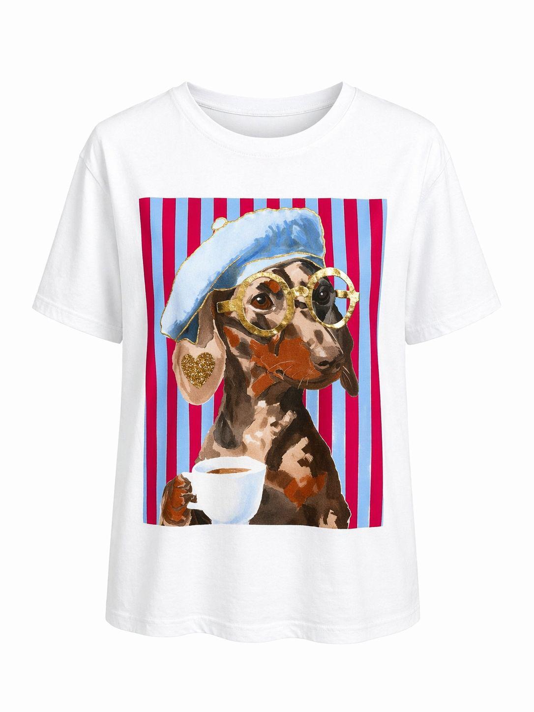 Camiseta perrito rayas verticales