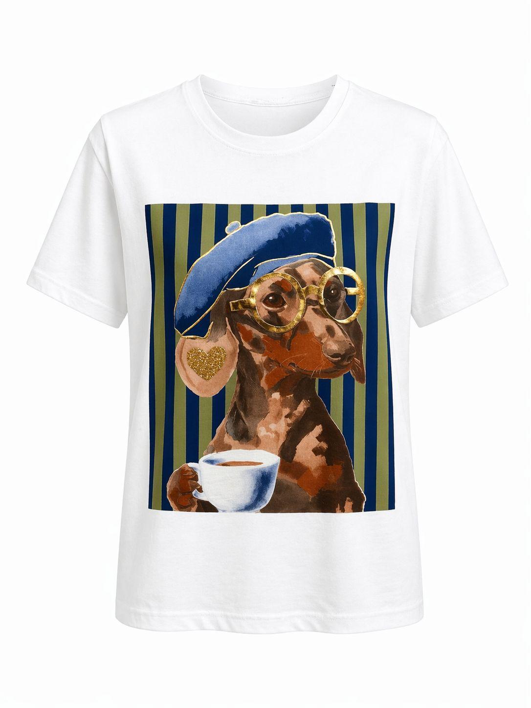 Camiseta perrito rayas verticales