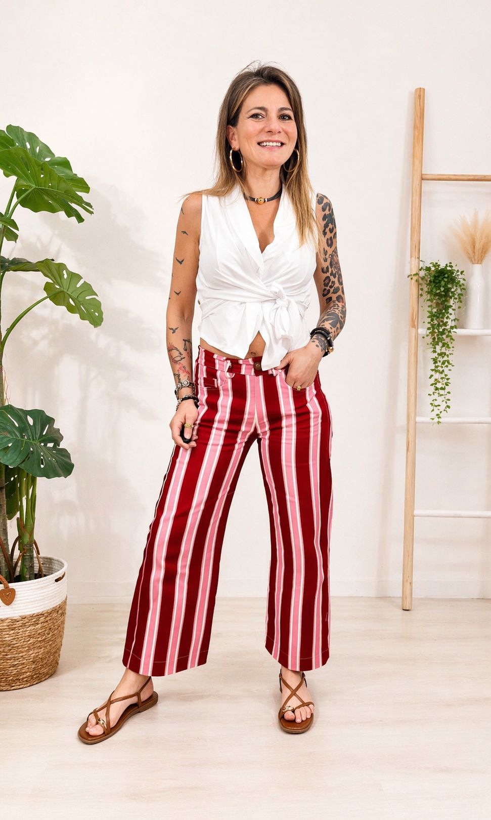 Striped trousers